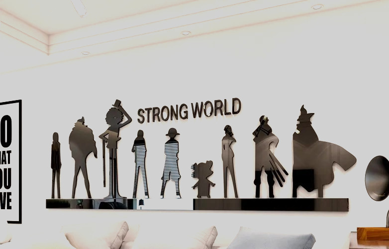 One Piece LuffyWall Sticker 3D Acrylic Mirror Pirate King Anime Decor Waterproof