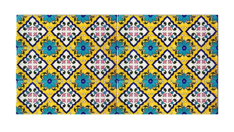6 Pcs Blue Pottery Tabletop Interior Exterior Flooring Wall Kitchen Tile 3×9”