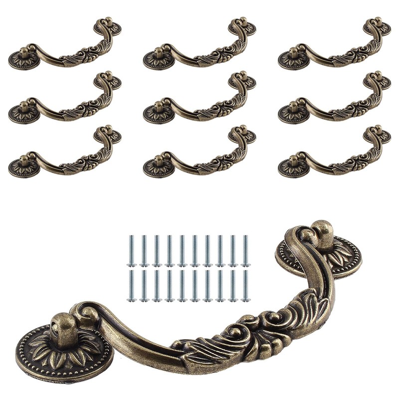 10 Piece Drop Drawer Handles 5 Inch(128mm) Hole Centers – 6.2 Inch Total