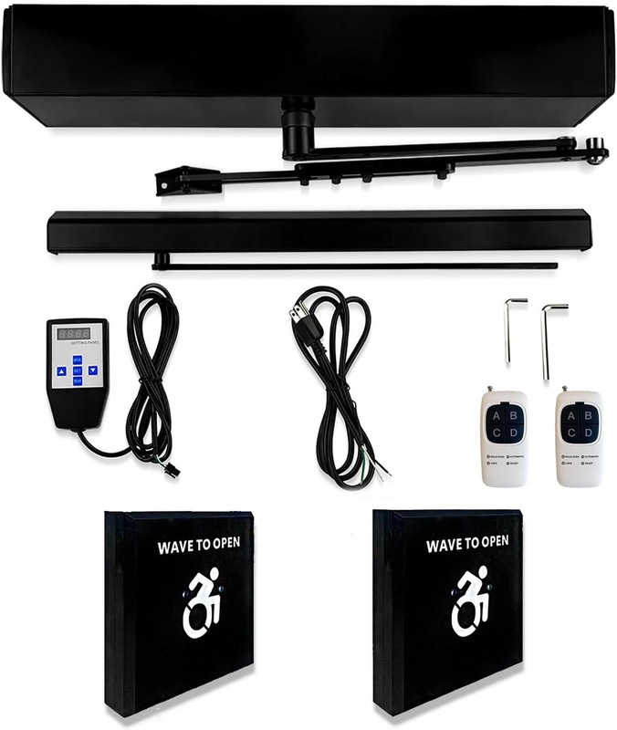 Automatic Handicap Swing Door Opener with Wired Square Hand Wave Infrared Sensor