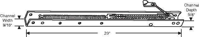 20in Window Channel Balance 8 To 12 Lbs Sash Weight hwB-B-5/8B-1920 9/16in Chann