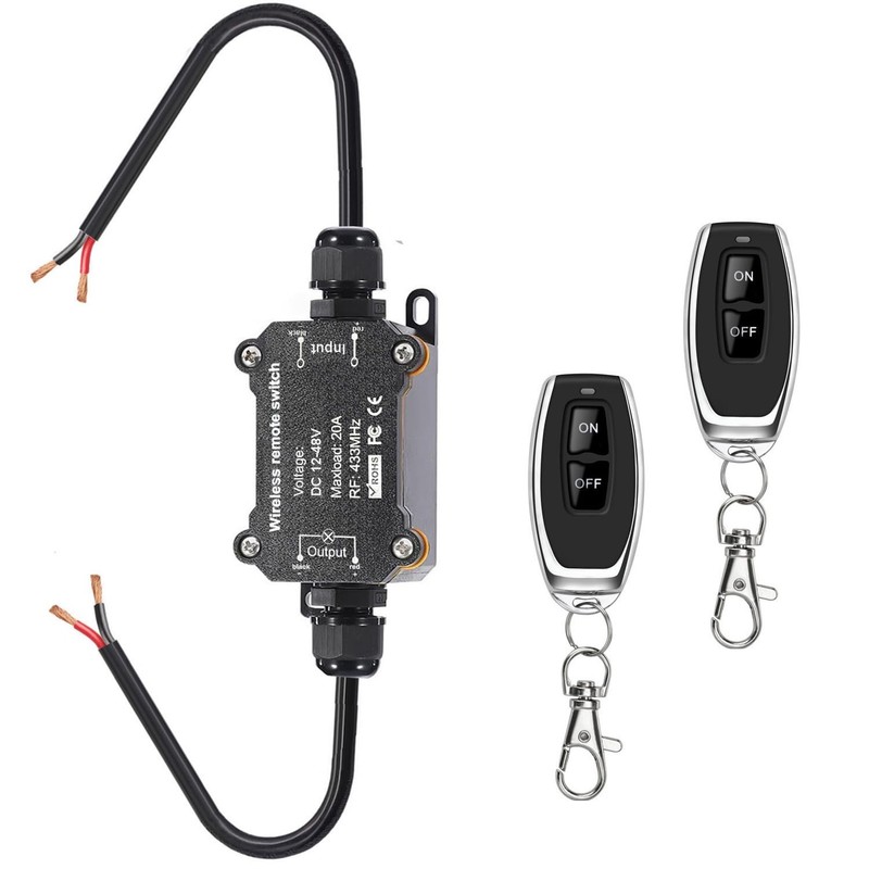 Remote Control Switch,DC12/24/48V Waterproof Wireless 433Mhz Transmitter Rece…