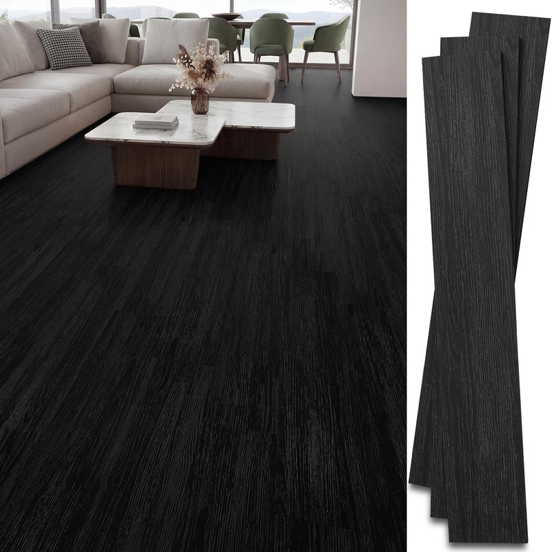 Peel and Stick Floor Tile, Vinyl Flooring 36-Pack 54 Sq.Ft Wood Look Waterpro…
