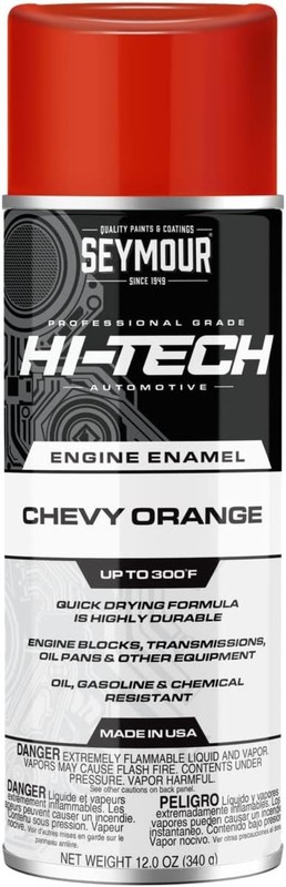 Durable Chevy Orange Engine Spray Paint 12oz - Rust Resistant & Chemical Safe gallery