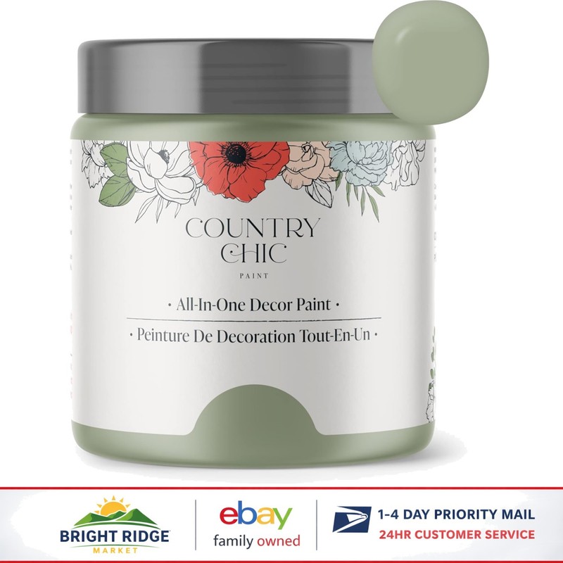 All-in-One Chalk Paint for Furniture, Cabinets, Indoor & Outdoor Use, Sage Green