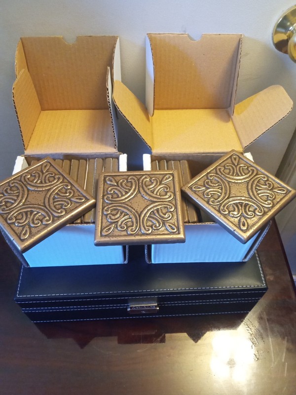 Wall Tiles Roman Design Bronze Metal Deco 4"X4" Made In Turkey 19 pieces