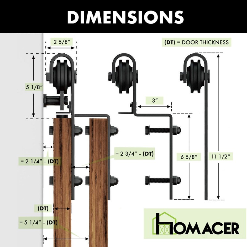Single Track Bypass Sliding Barn Door Hardware Kit - Classic Design Roller gallery