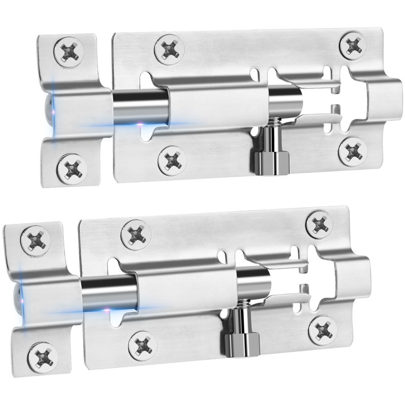 INBOF 2 Pack Slide Lock, 3 Inch Barrel Bolt Latch, Door Latch Lock with 12 Sc…
