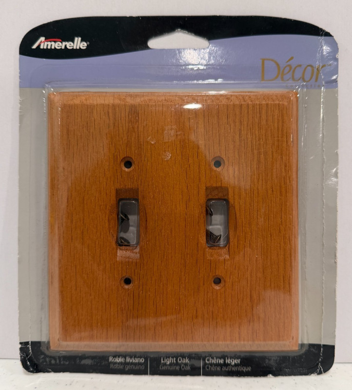 AMERELLE 4025TT Carson Light Oak 2 Toggle Wall Plate New FREE SHIPPING
