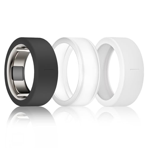 Silicone Ring Cover Compatible with Oura Ring S for 678910 Black+Clear+White gallery