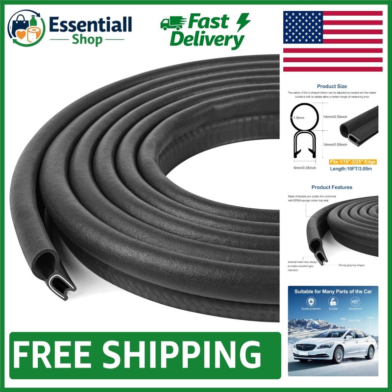 Versatile 10ft Rubber Seal Strip – Easy Push-on Installation for Cars & Trucks