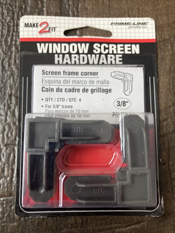 Prime-Line 3/4 In. x 3/8 In. Bronze Plastic Screen Frame Corner PL7722 Qty 4