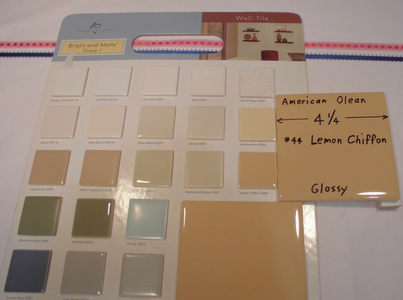 1 pc. Glossy Ceramic Tile *Lemon Chiffon #44* by American Olean 4-1/4" Mustard gallery