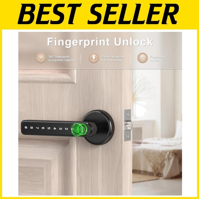 Bedroom Fingerprint Door Knob – Keyless Entry/-