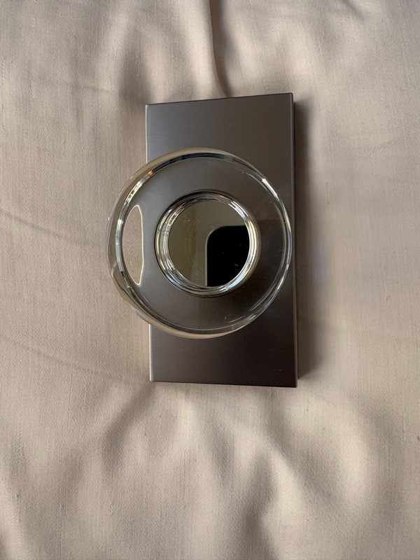 SURFACE MOUNT ROUND MODERN STYLE DOOR KNOB WITH BRUSH CHROME FINISH ALL HARDWARE