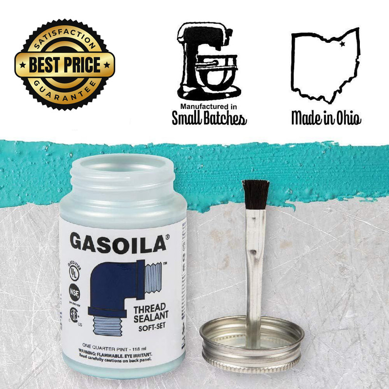 Gasoila Soft-Set Pipe Thread Sealant – Non-Hardening Paste for Metal 1/4 Pint gallery