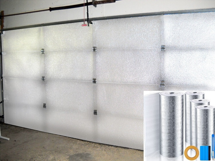 9X8 GARAGE DOOR WHITE REFLECTIVE INSULATION KIT: (4 ROLLS 24INCH X 9FT) R8 6MM