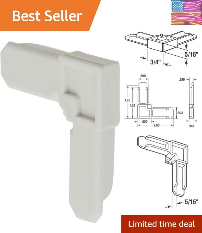 MP7729-50 Screen Frame Corner, 5/16 In. x 3/4 In., White Plastic 50 Pack