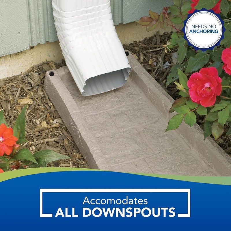 Suncast Decorative Downspout Splash Block Light Taupe 21.5X10.75x2 Inches gallery