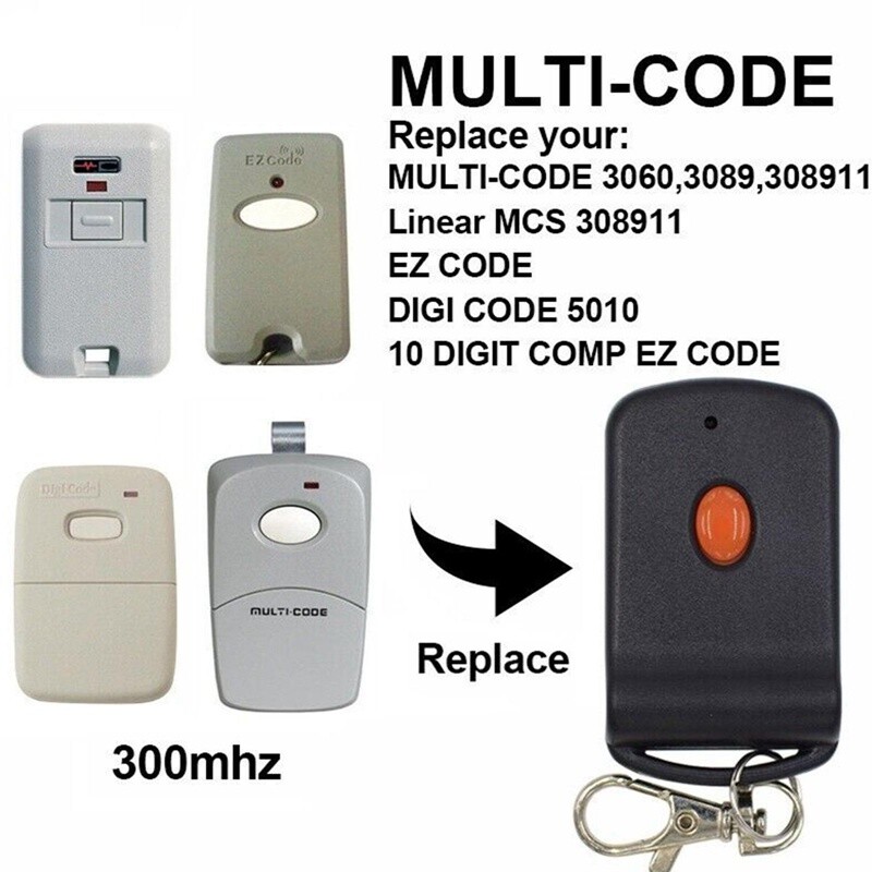 For 3089 multi-code multicode 3060 Linear R4G9 300mhz Garage Door Button Remote gallery