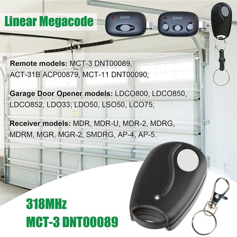 Linear MegaCode Block Coded Key Ring Transmitter, 1-Channel ACT-31B LD033 LD050 gallery