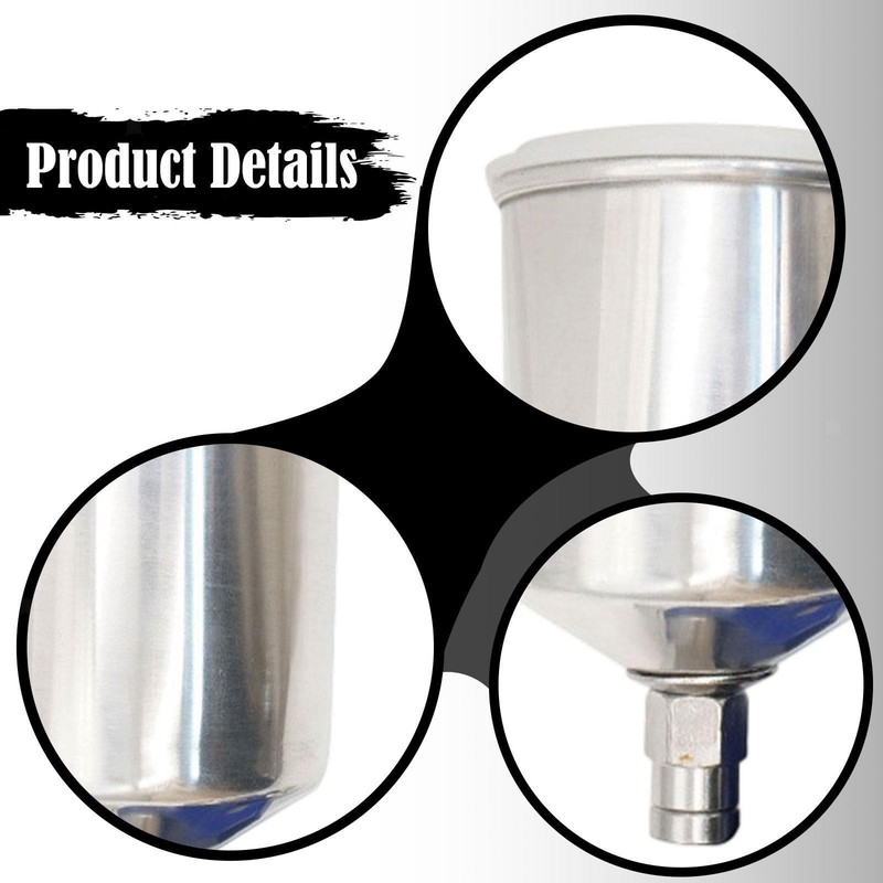 Aluminum feed Cup Leakproof Paint Spray Pot 3/8 inch Threaded feed Spray Paint gallery