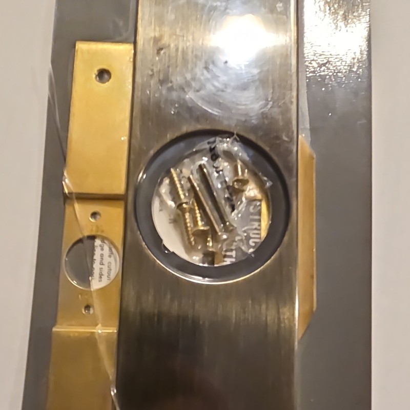 Weiser Lock Mortise Lock Replacement trim Kit Brushed Brass Side Mount 951117 gallery