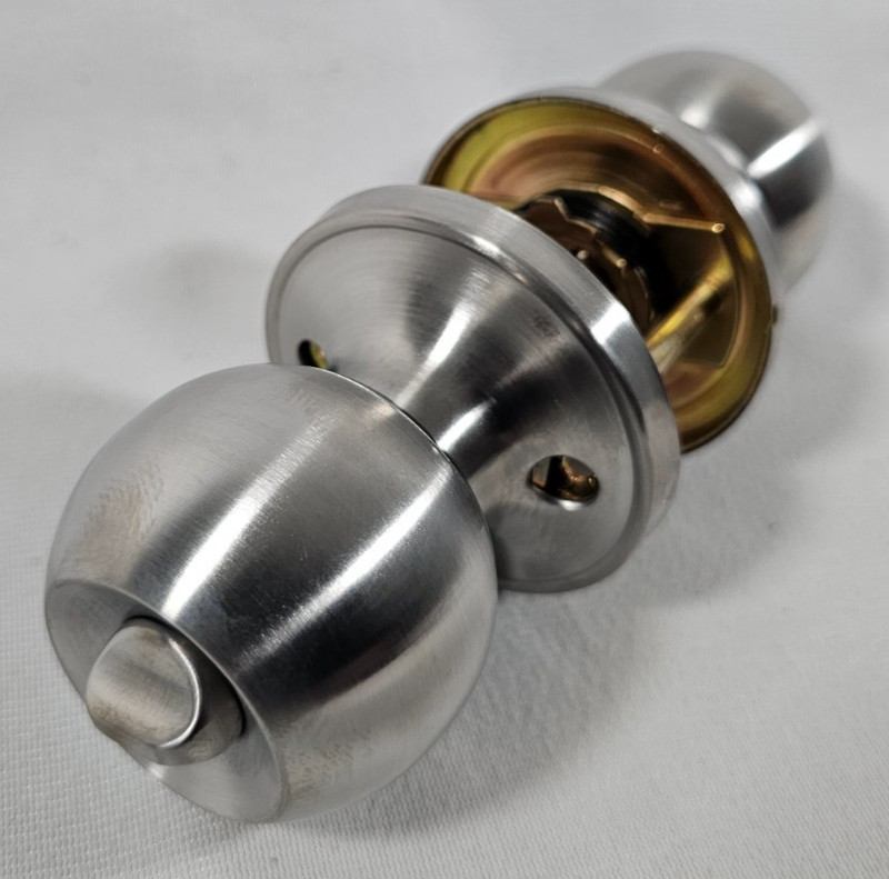 2x Door Knob Interior Locking Satin Nickel Heavy Duty Left Right Door Keyless