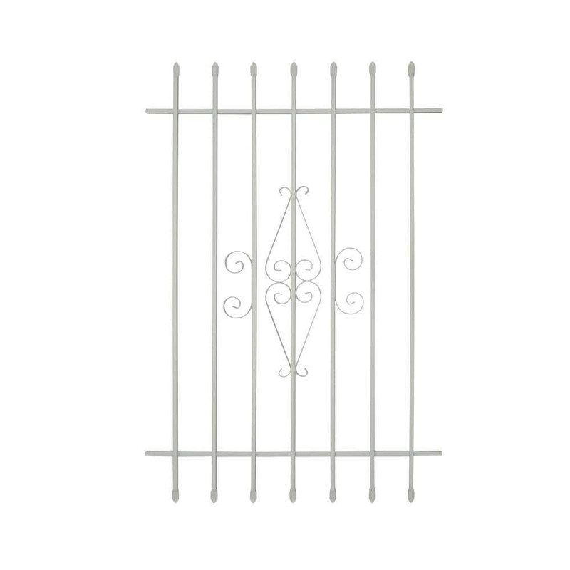 Security Bar Window Guard Safety Gate Fence Tubular Steel Grills White 36 x 54in