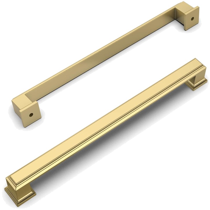 7-1/2 Inch Drawer Pulls – Brushed Gold Cabinet Hardware
