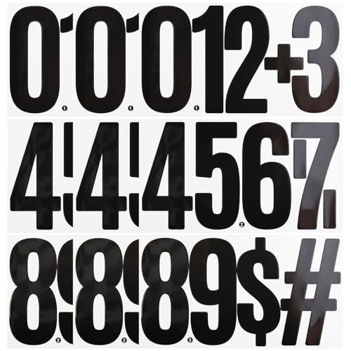 9 Sheets Large 6 Inch Number Stickers 0-9 Numbers, Self Adhesive and Black