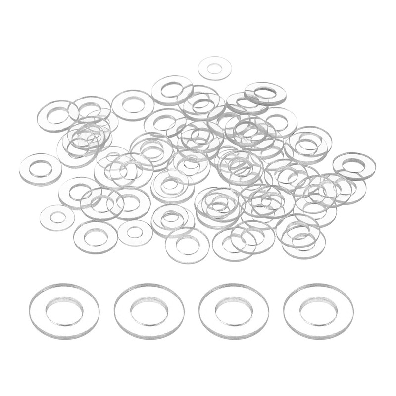 80Pcs M2.5 PVC Clear Flat Washers 2.5mm ID 5mm OD 0.3mm Thick Glass Washer