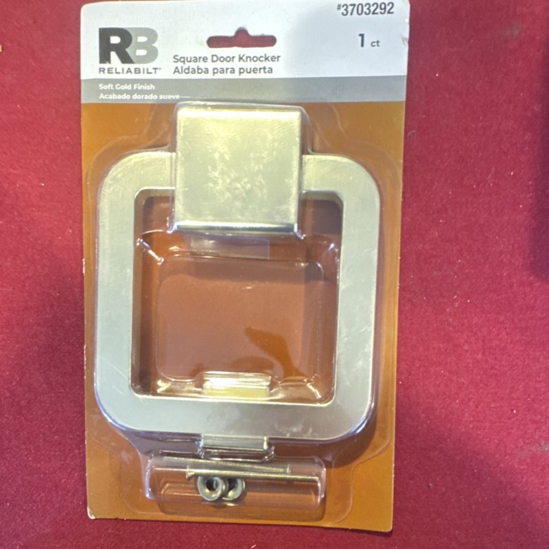 Reliabilt Square Metal Door Knocker Soft Gold Modern Style Model 3703292
