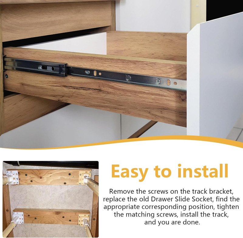 4 Pack Drawer Slide Track Brackets Rear Mount Plastic(2 Pairs) face Frame gallery