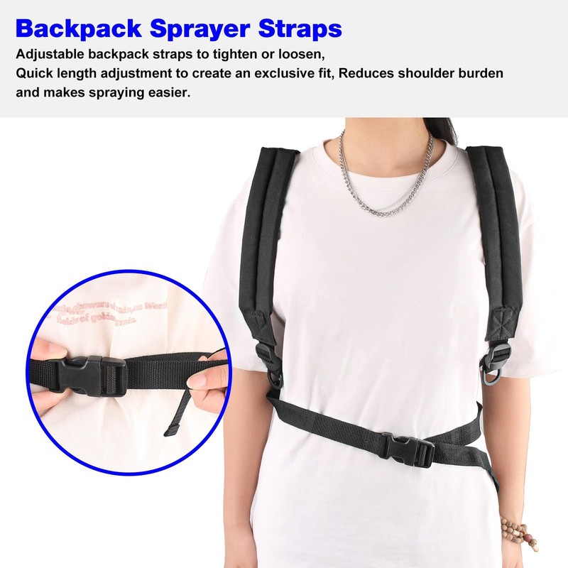 BZTT Backpack Sprayer Straps Replacement Solo Small, Black gallery