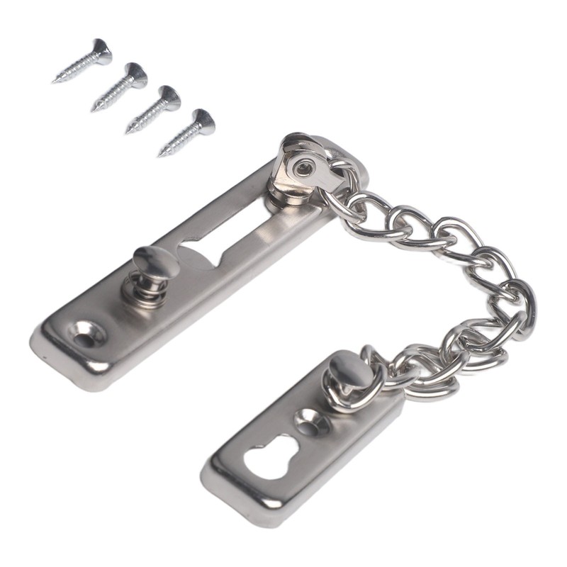 Stainless Steel Door Chain Lock Security Lock with Spring Button