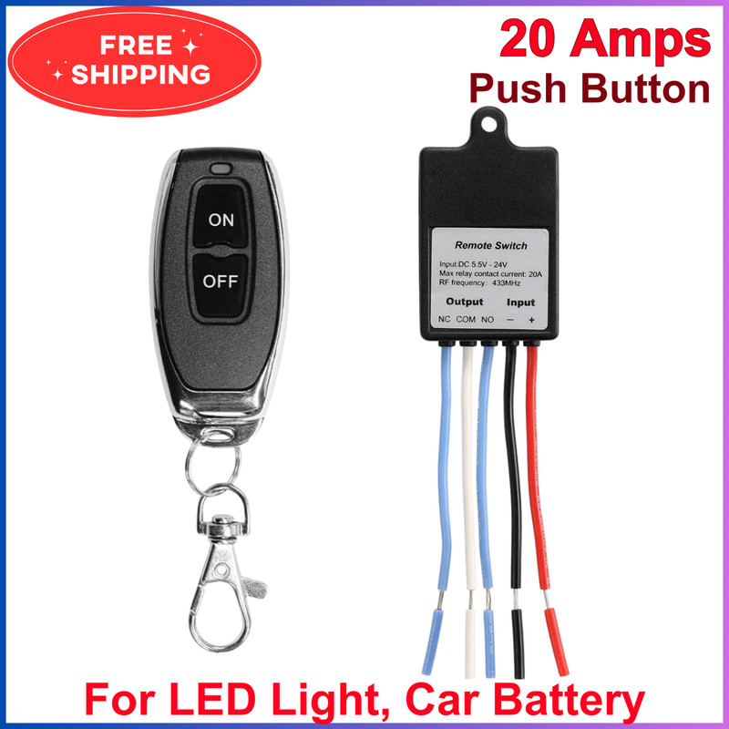 Mini Wireless Remote Control Switch DC 6V 12V 24V 36V 60V 1 Channel RF Relay New