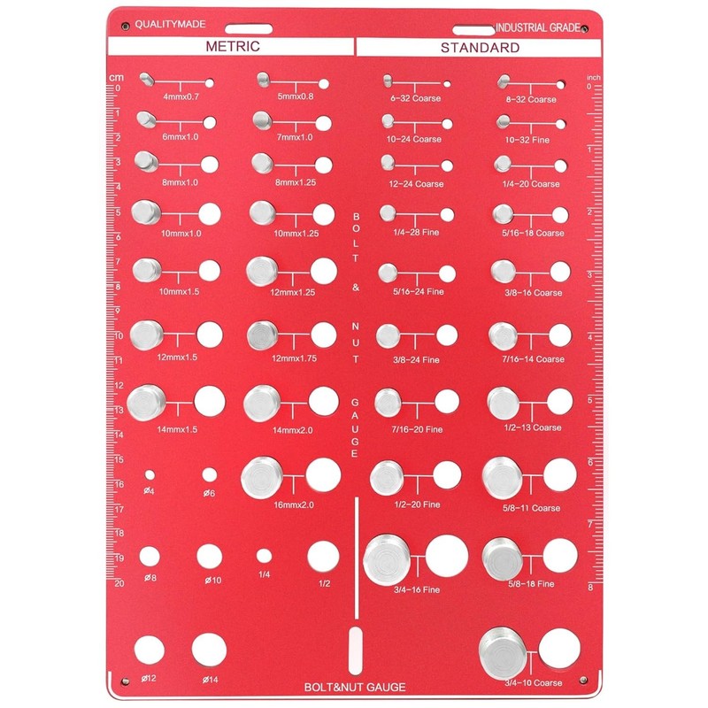 42 Thread Checker – Nut and Bolt Thread Checker Standard and Metric, Bolt Siz…
