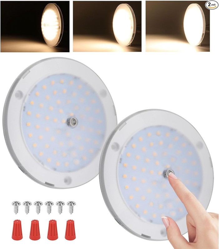 Interior 5 Inch LED Ceiling Puck Light Dim Size: 2 Pack, Warm White 2700-3200K