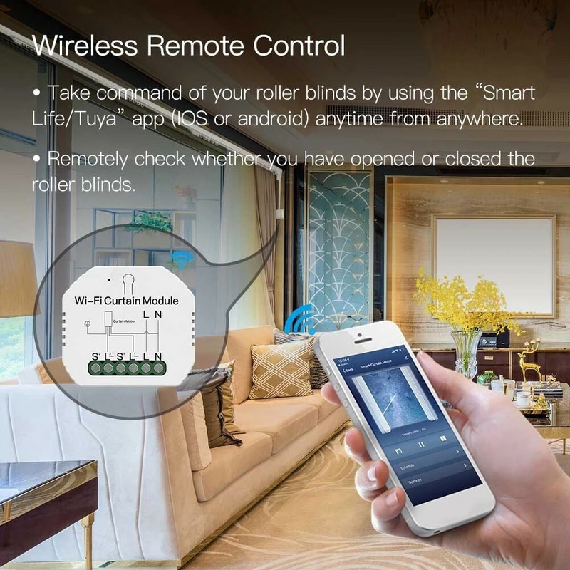 Smart Life WiFi Curtain Switch Module For Roller Shutter Blind Motor Smart Home gallery