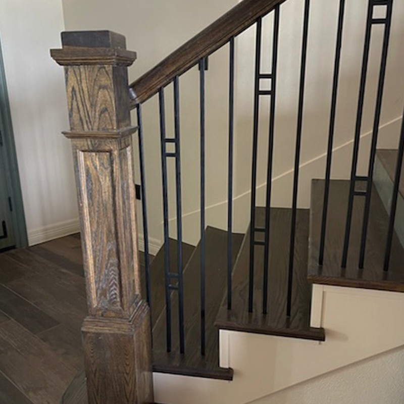 Contemporary Double Panel (10-PACK) Hollow Iron Metal Spindles (Satin Black) gallery