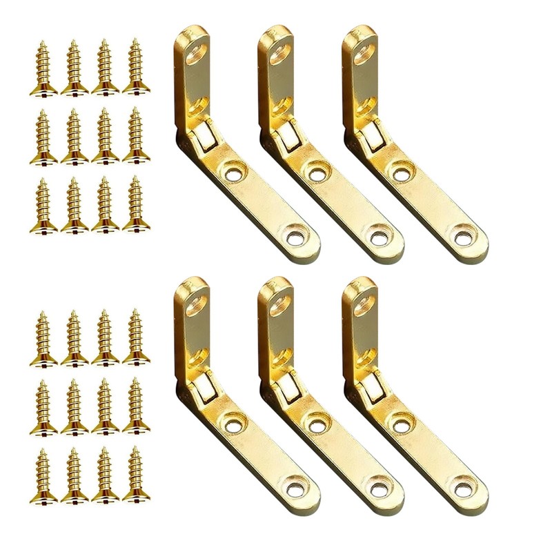 6Pcs Classic gold Small Hinges With Screws matching with all kinds of wood gallery