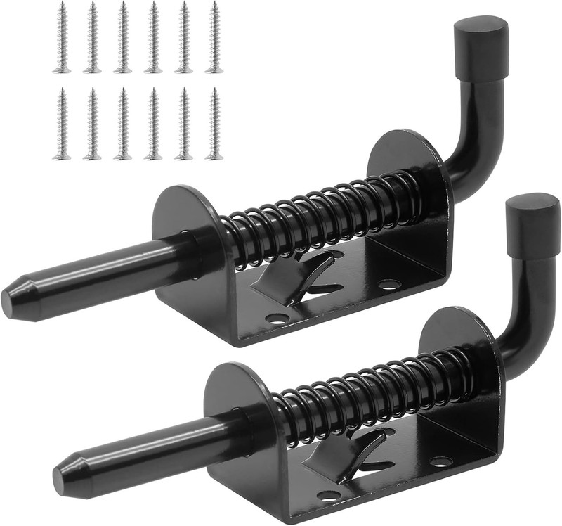 2pcs 5 Inch Spring Loaded Gate Latch Pin Heavy Duty Barrel Bolt Spring Latch