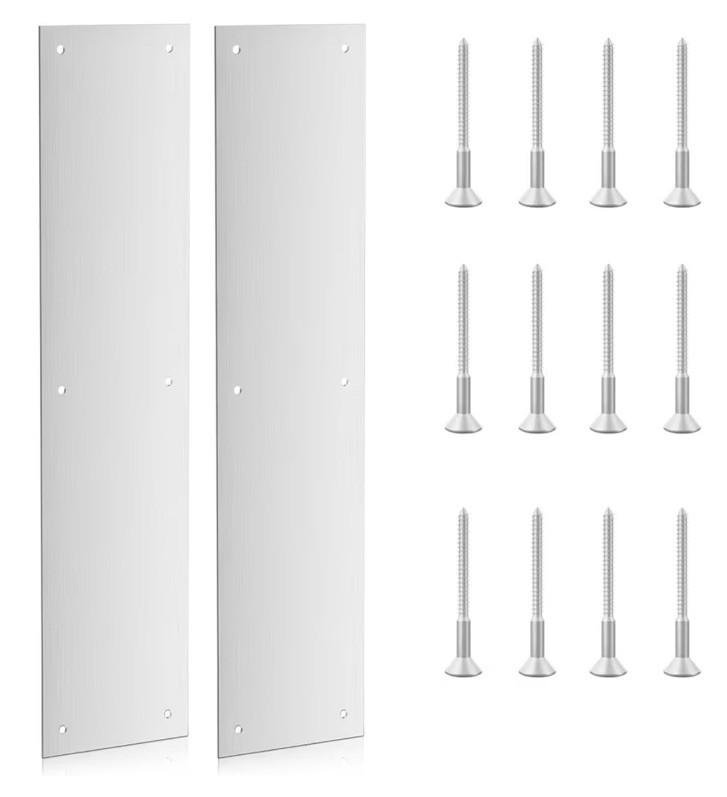 2pcs Stainless Steel Door Kick Plate Kickplate for Interior Exterior Door NEW