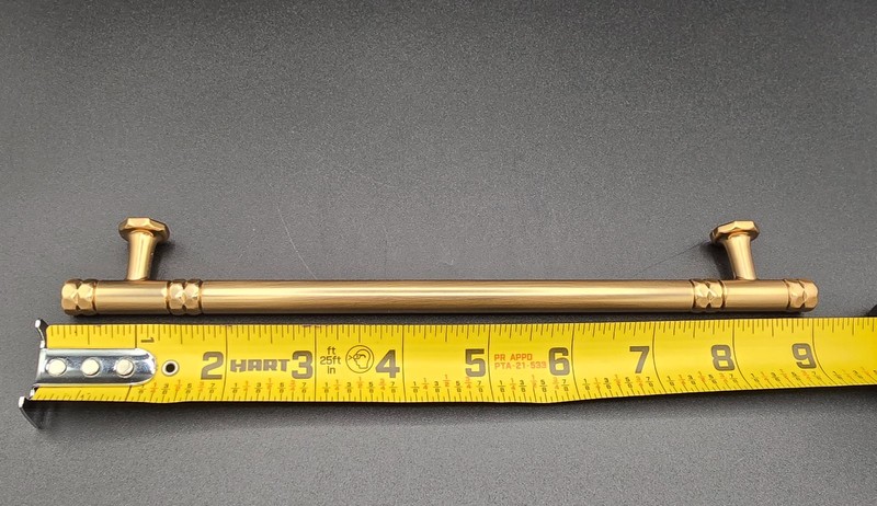 ASIDRAMA Solid Brass Cabinet Pull Handle 7.5in Center Brushed Gold Modern gallery