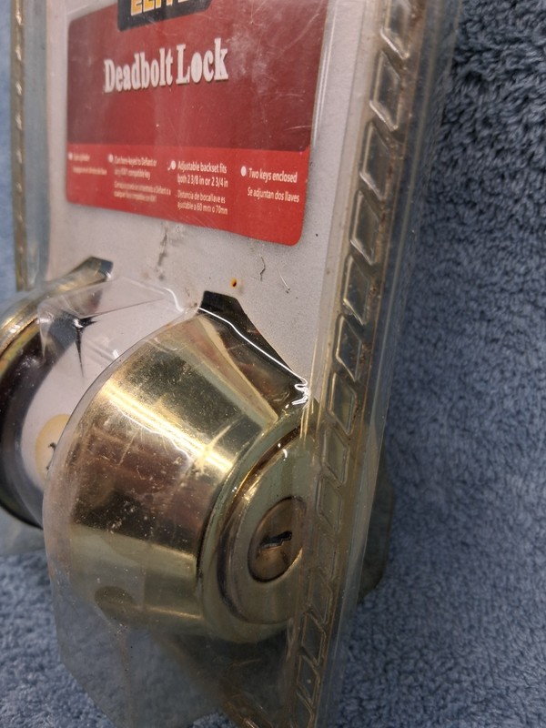 Keyed Entry Deadbolt, Polished Brass Two Keys 5 Pin Cylinder New In Box gallery