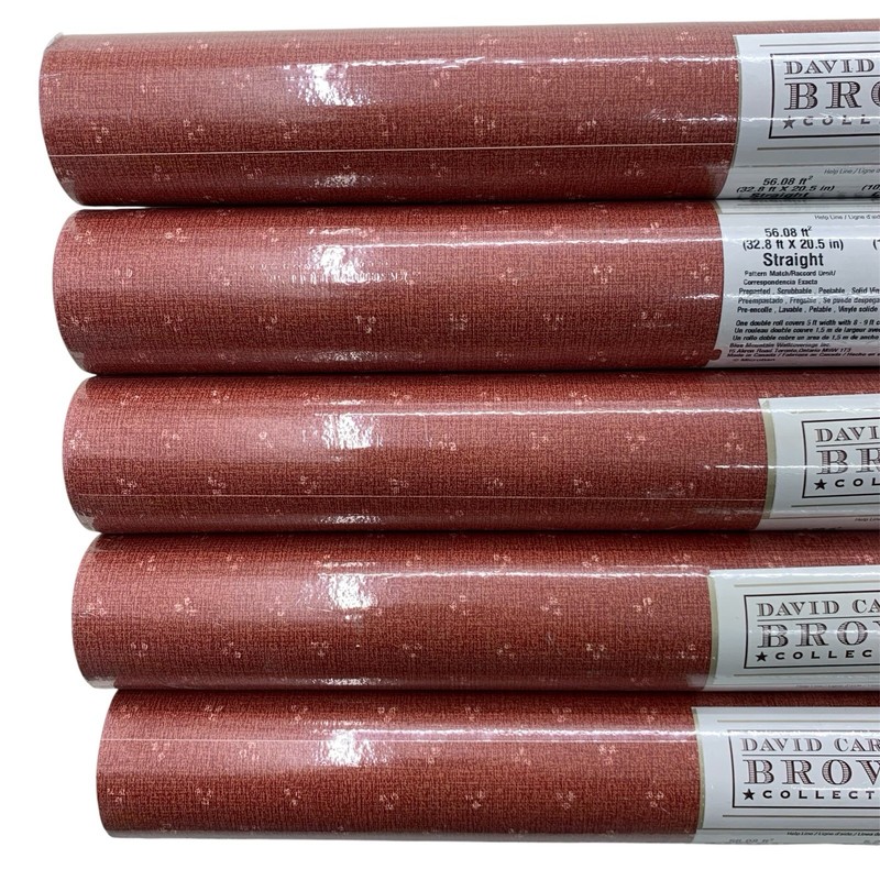5 Count Imperial Wallcoverings Wallpaper Vintage Red W/Dots “David Carter Brown”