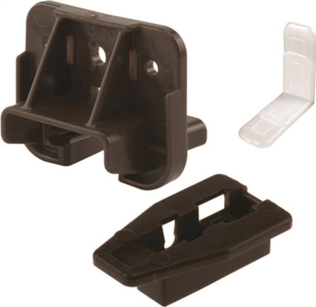 PRIME LINE R 7321 PACK (2) BROWN PLASTIC DRAWER TRACK GUIDE & GLIDE KITS 6969992
