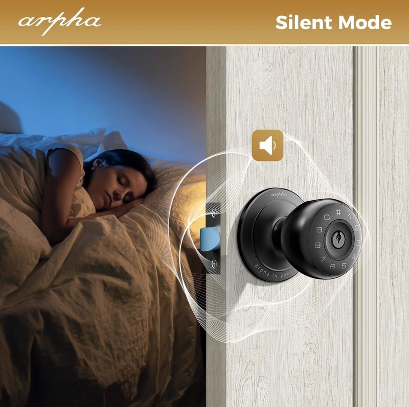 ARPHA Keyless Smart Door Knob Fingerprint Entry Auto Lock Handle D258 Door Lock gallery