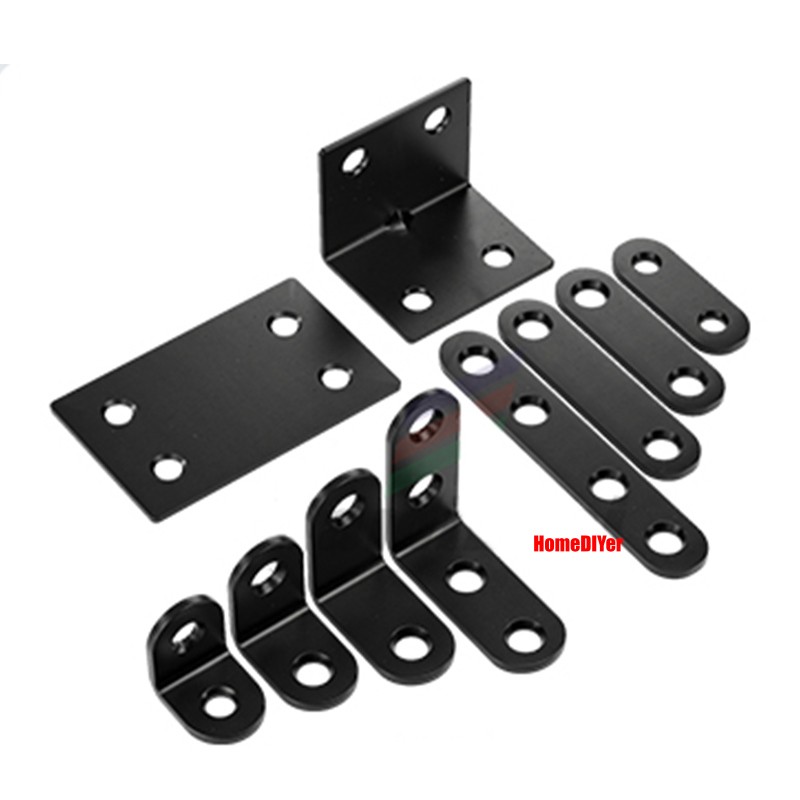 Stainless Steel Angle Brackets L Shape Corner Brace Bracket Shelf Support Black gallery